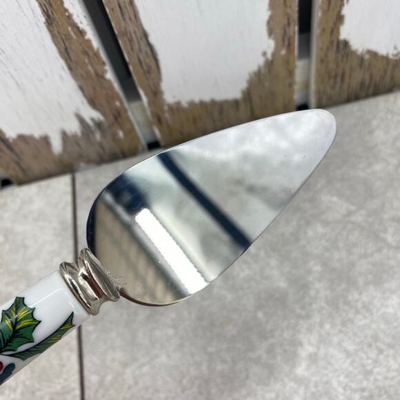 Vintage Sheffield England Christmas Holiday Porcelain & Stainless Steel Cake Pie - Picture 7 of 9